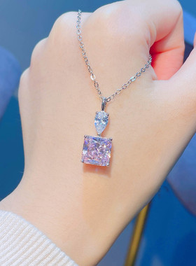 粉钻雷迪恩切工套装项链锁骨链