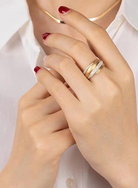 法式优雅玛丽珍布拉提织纹戒指