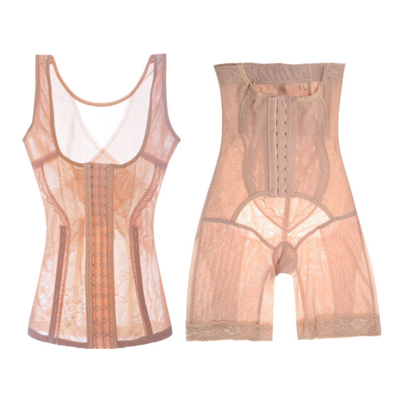 透气排扣加强收腹束腰分体塑身衣女夏超薄套装美体内衣提臀收肚子,淘宝优惠券,粉丝福利购,淘宝优惠卷
