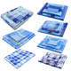 Student dormitory three-piece blue plaid bed sheet quilt cover