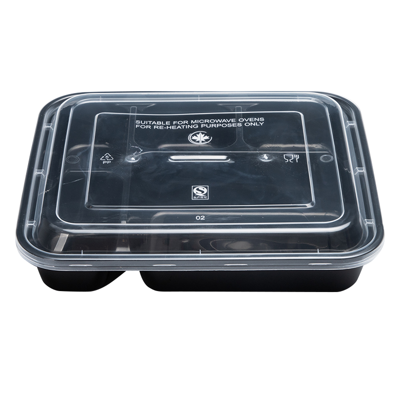 透明塑料一次性快餐盒五格长方形外卖打包盒中餐饭盒加厚带盖包邮