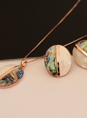 欧美夸张耳钉天然贝壳短款吊坠