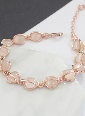 时尚风猫眼石韩版饰品爱心手链