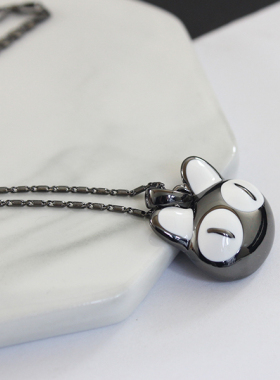 威妮华比拉正品黑白色女猫咪项链