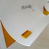 Стеклянный бассейн, белая современная мозаика