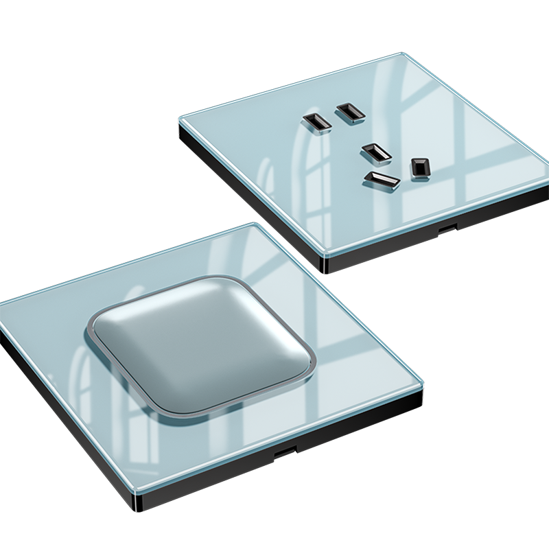 国际电工钢化玻璃LED开关插座家用86型暗装墙壁面板五孔套餐双控 - 图3