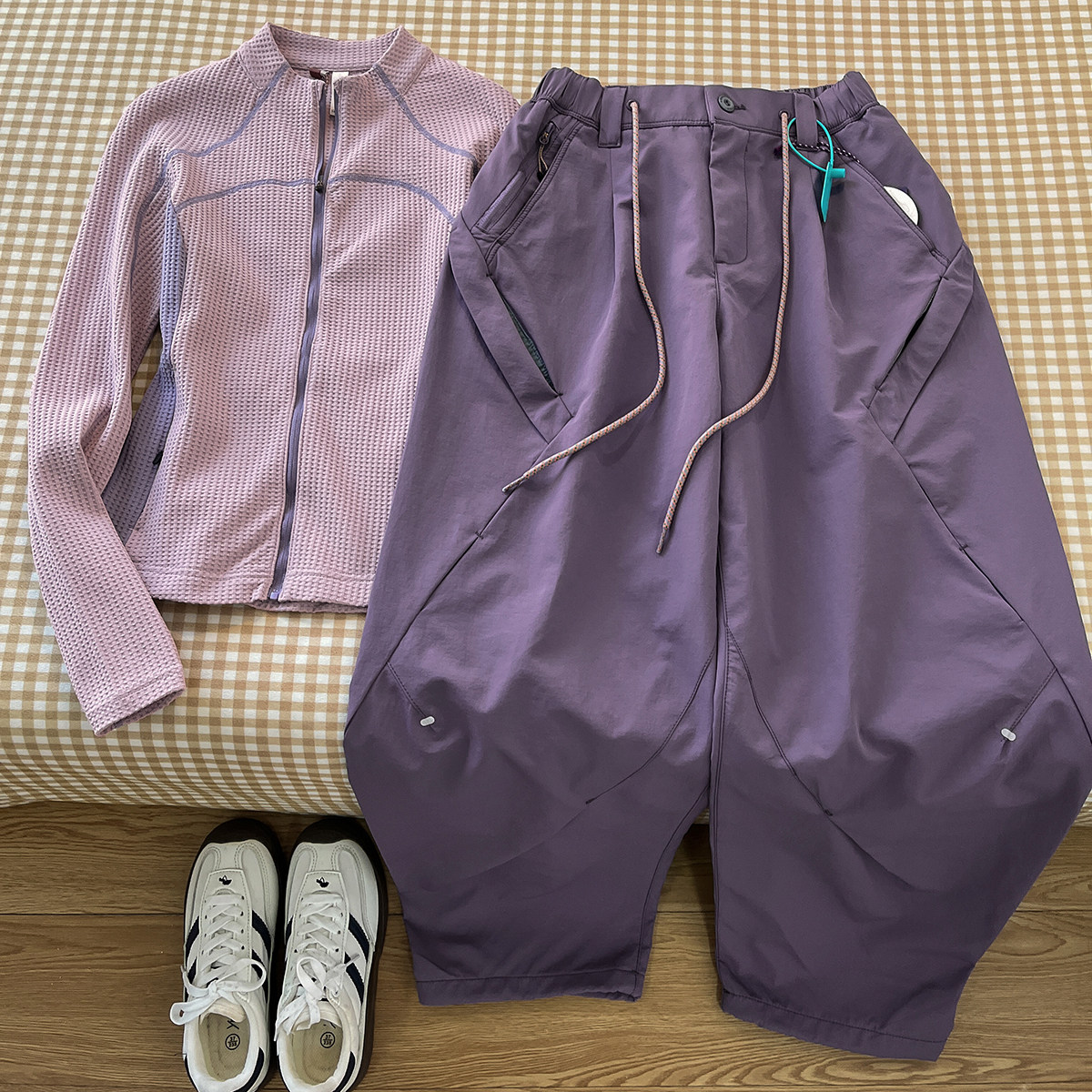 ZEENI 撞色立领拉链长袖速干衣t恤外套女休闲裤爬山户外运动套装,淘宝优惠券,粉丝福利购,淘宝优惠卷