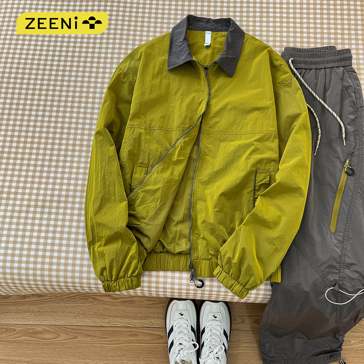 ZEENI 户外机能风撞色翻领防泼拒水夹克外套女速干裤休闲运动套装,淘宝优惠券,粉丝福利购,淘宝优惠卷