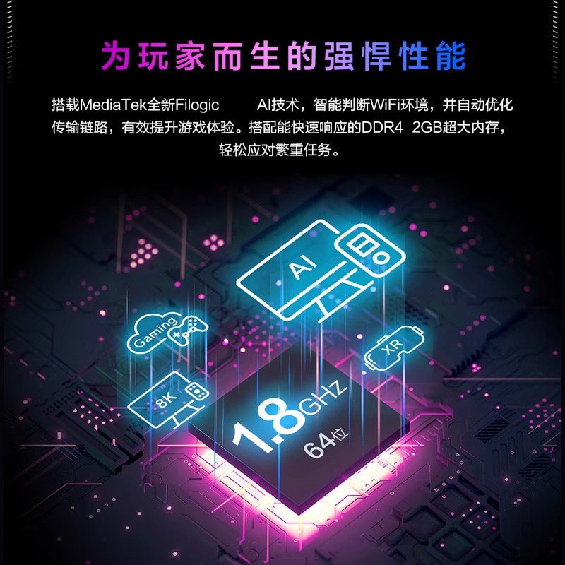 华硕ROG魔盒WiFi7电竞无线AI路由器无线千兆端口家用游戏9个2.5G口MTK AI内芯 2GB DDR4内存GS7玩家国度 - 图1