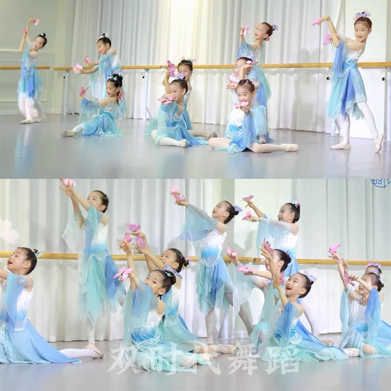 儿童古典舞蹈蝶影随香演出服女中国风女夏荷风舞表演服装蝴蝶道具,淘宝优惠券,粉丝福利购,淘宝优惠卷
