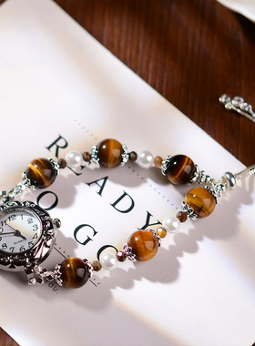 水晶手链高颜值女士手表表盘手串时尚轻奢百搭手饰可调节手表链