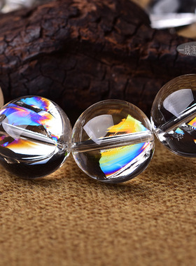 新款彩虹水晶手串12-20男款女情侣单圈 七彩白水晶气质时尚手链