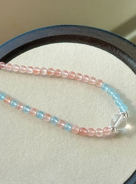 海盐蜜桃手串手链女清新甜美气质显白蝴蝶结手饰送闺小众精致礼物