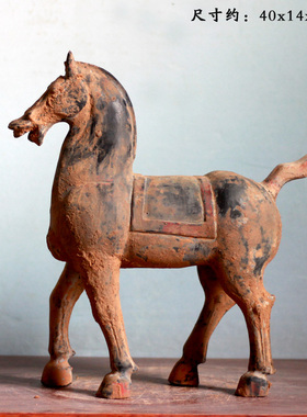 客厅书房复古洛阳唐三彩陶马汉马