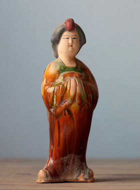 陶俑唐代仕女胖妞客厅博古架摆件