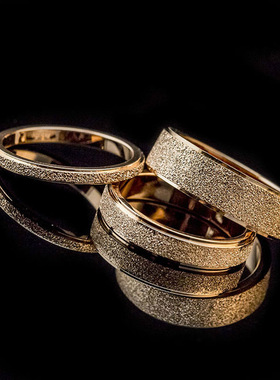 欧美宽版磨砂戒指钛钢情侣尾戒