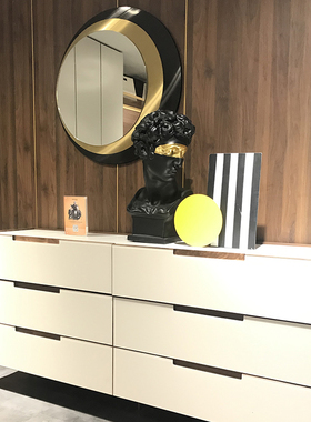 黑色头像轻奢样板间软装饰品