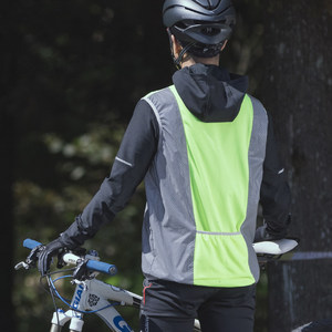 洛克兄弟骑行马甲反光骑行服背心自行车马甲夜骑夜跑安全户外夜光