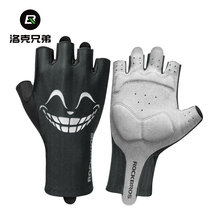 Lok brothers riding gloves half finger male and female road car mountain bike gloves shock absorbing short finger sports gloves