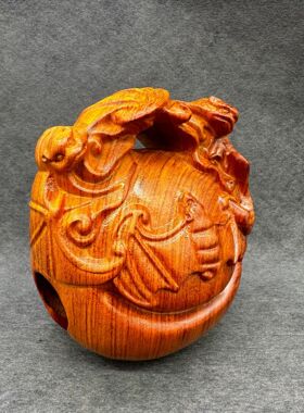 花梨木敲敲小木鱼解压神器上班族办公室静心念经法器木鱼乐器摆件