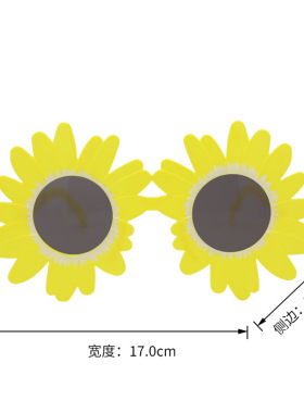 同款花型太阳花眼镜 小雏菊花朵舞会party生日派对墨镜大框