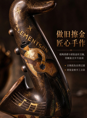 复古彩绘萨克斯装饰摆件手工艺术