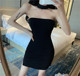 Sexy cotton tube ສີແຂງເທິງ dress tight ມີ pads ເຕົ້ານົມ