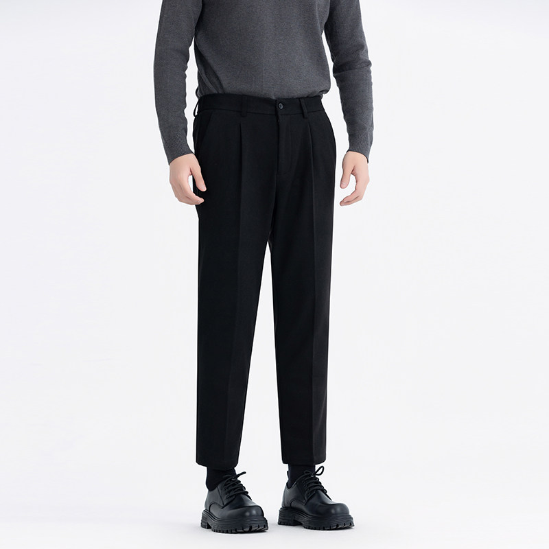 高级感松紧腰秋冬加厚毛呢裤男九分裤秋冬男士休闲裤宽松抗皱长裤,淘宝优惠券,粉丝福利购,淘宝优惠卷