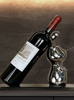 陶瓷兔子红酒架酒柜家居装饰品