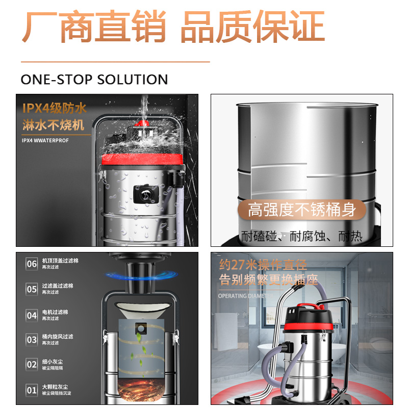 东亿工业用吸尘器大功率超强吸力工厂车间仓库粉尘商用吸水吸尘机 - 图1