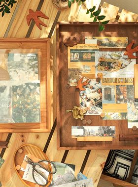 拍立得磁吸相框加打印照片墙黑胡桃实木diy收纳装饰海报展示板材