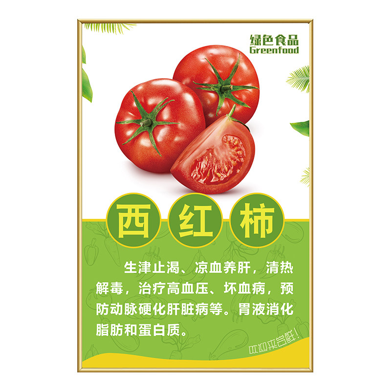 新品果蔬超市墙贴画蔬菜简介营养功效图水果店装饰墙贴纸海报KT板