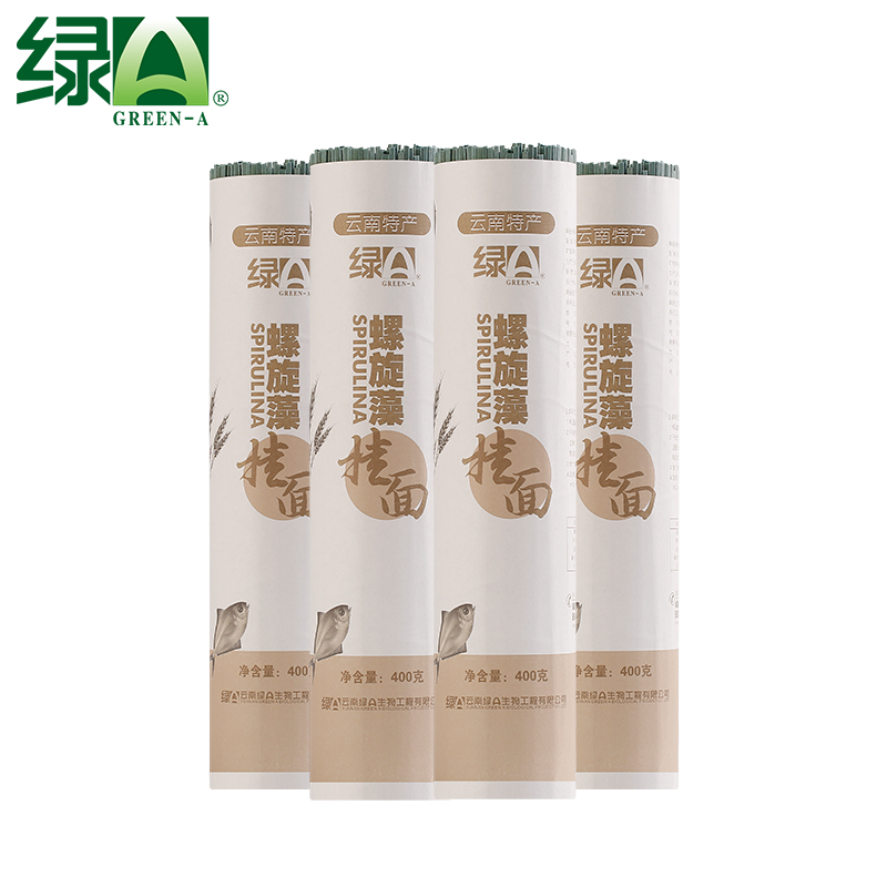绿a官方旗舰店绿A螺旋藻面条400g*4桶 添加螺旋藻粉小麦挂面0