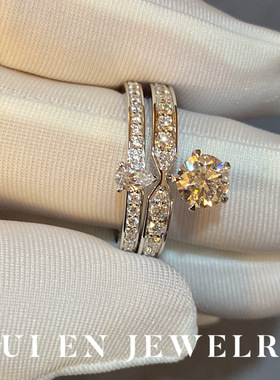 CVD培育女AU750高雅时尚钻石钻戒