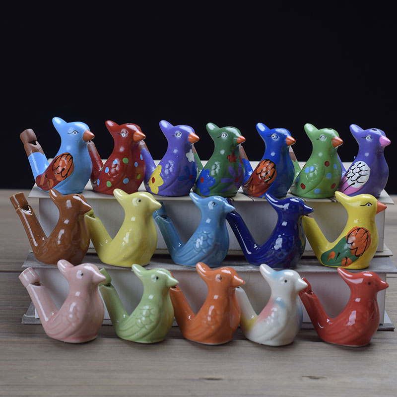 陶瓷水鸟口哨旅游景点地摊儿童玩具鸟叫声口哨旅游纪念品可爱动物 - 图0