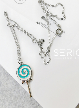 精致OL银项链女 s925银锁骨链 棒棒糖项链 礼物 宝宝诞生礼 可爱