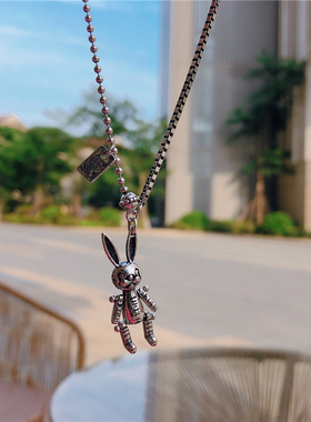做旧工业风小兔子可活动纯银吊坠