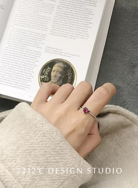 2212cs925纯银做旧女开口戒指