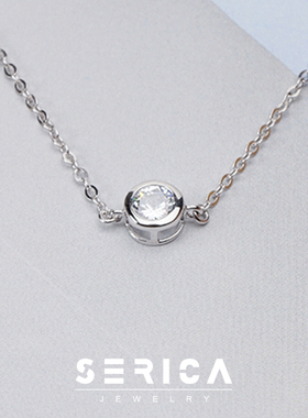 纯银韩国钻石项链简约同款