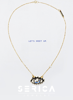 serica原创设计日韩女大眼睛项链