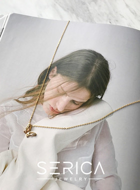 纯银18K金镂空蝴蝶OL风短项链