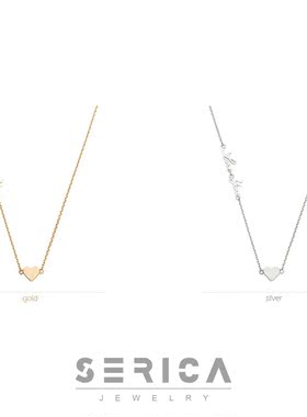 纯银心形表白七夕节礼物短项链