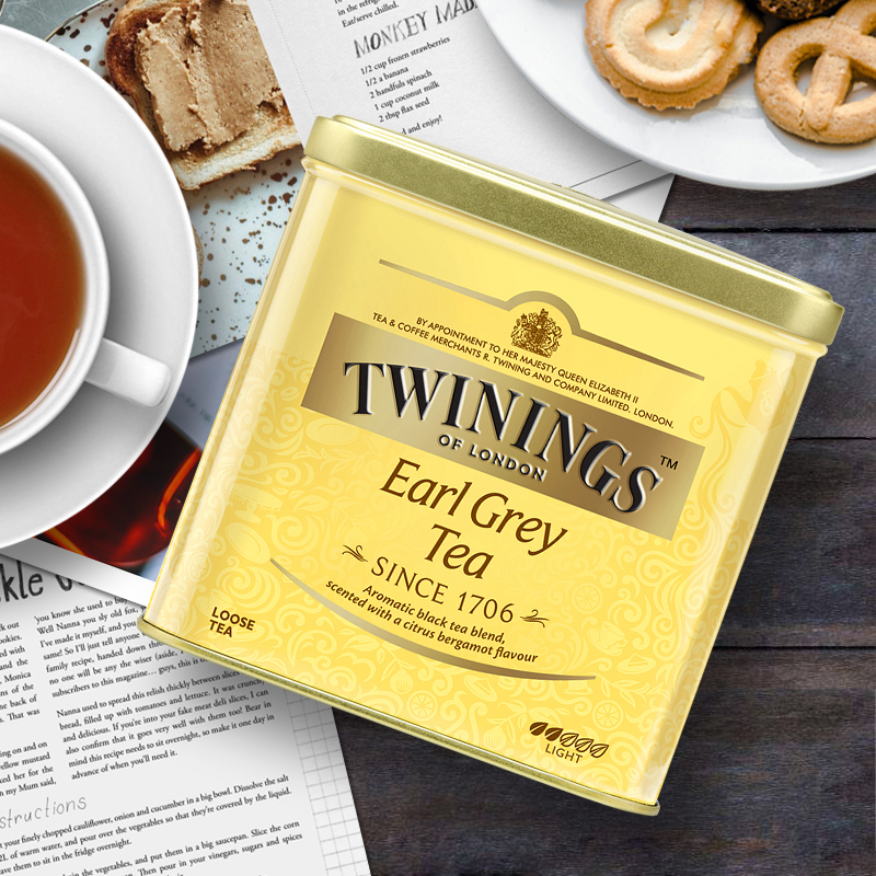 TWININGS英国川宁豪门伯爵红茶进口茶叶散茶500克罐装烘焙奶茶用