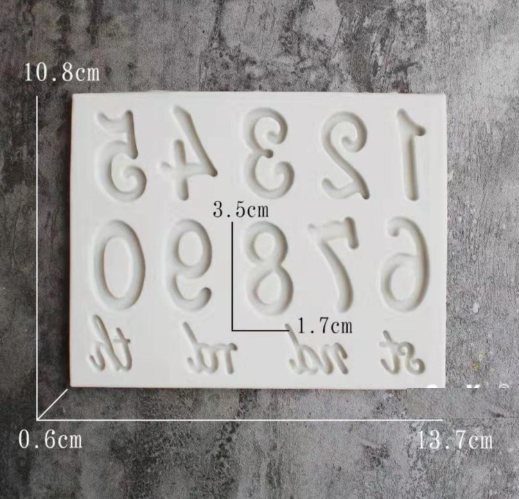 卡通0-9蝴蝶结数字棒棒糖硅胶模具DIY手工巧克力奶酪棒棒糖蜡烛模-图1