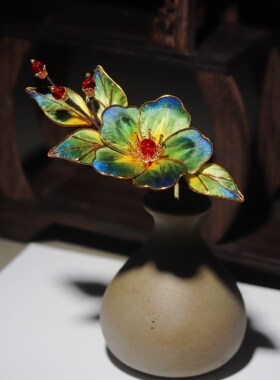 非遗丝绒花古风蚕丝簪子