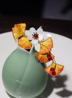 银杏丝绒花古风复古/宫廷