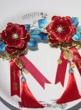 绒花胸针新娘新郎复古/宫廷