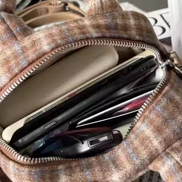 撤柜清！吊牌价239元！复古时髦秋冬毛呢格子单肩斜挎手提小方包,淘宝优惠券,粉丝福利购,淘宝优惠卷