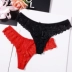 Red core lady quần lót ren eo thấp đồ lót gợi cảm trong suốt cám dỗ hông không dấu vết thong - G-string