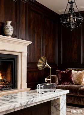 亚克力音响音箱复古留声机摆件客厅电视柜装饰品高级感轻奢小众